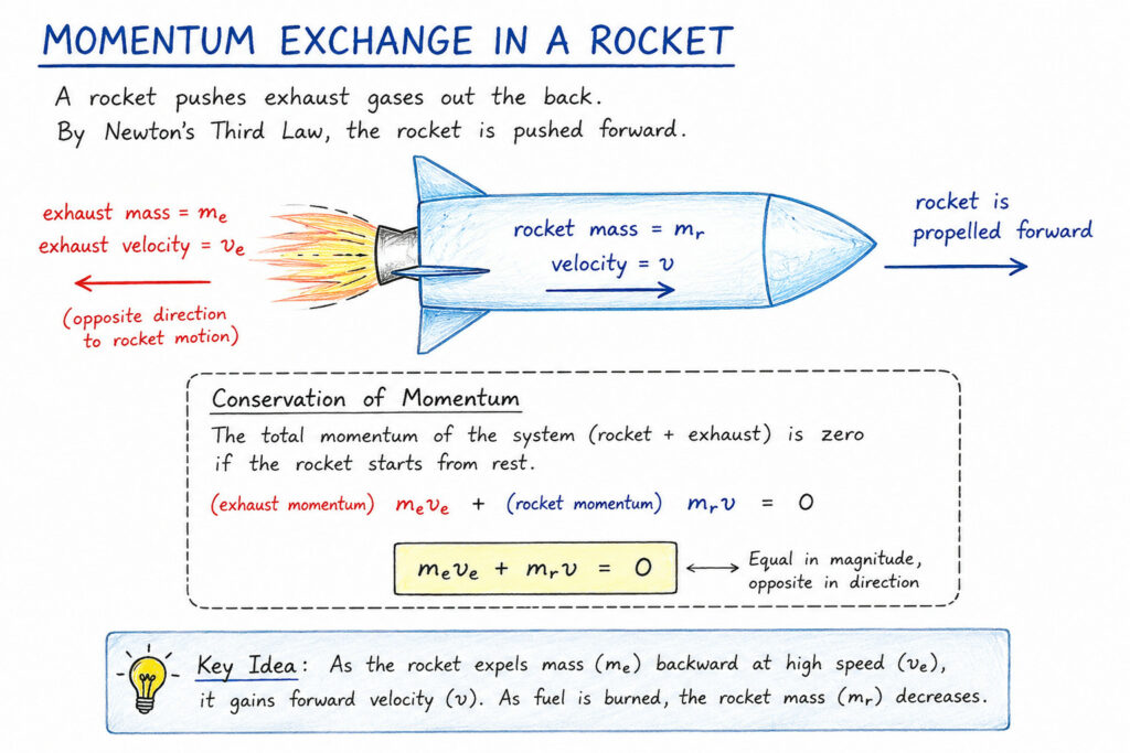 Illustration of Momentum Exchange in a Rocket